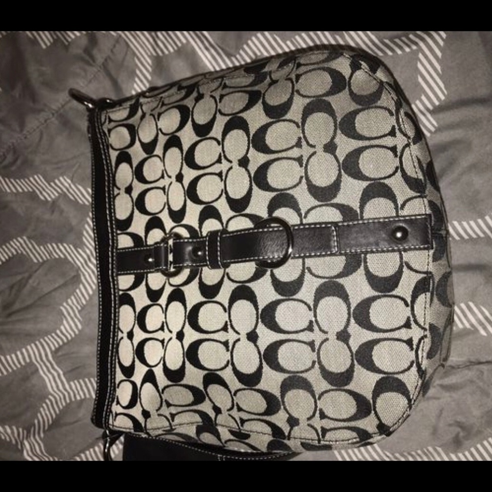 Coach Chelsea Signature Black Canvas Shoulder Bag